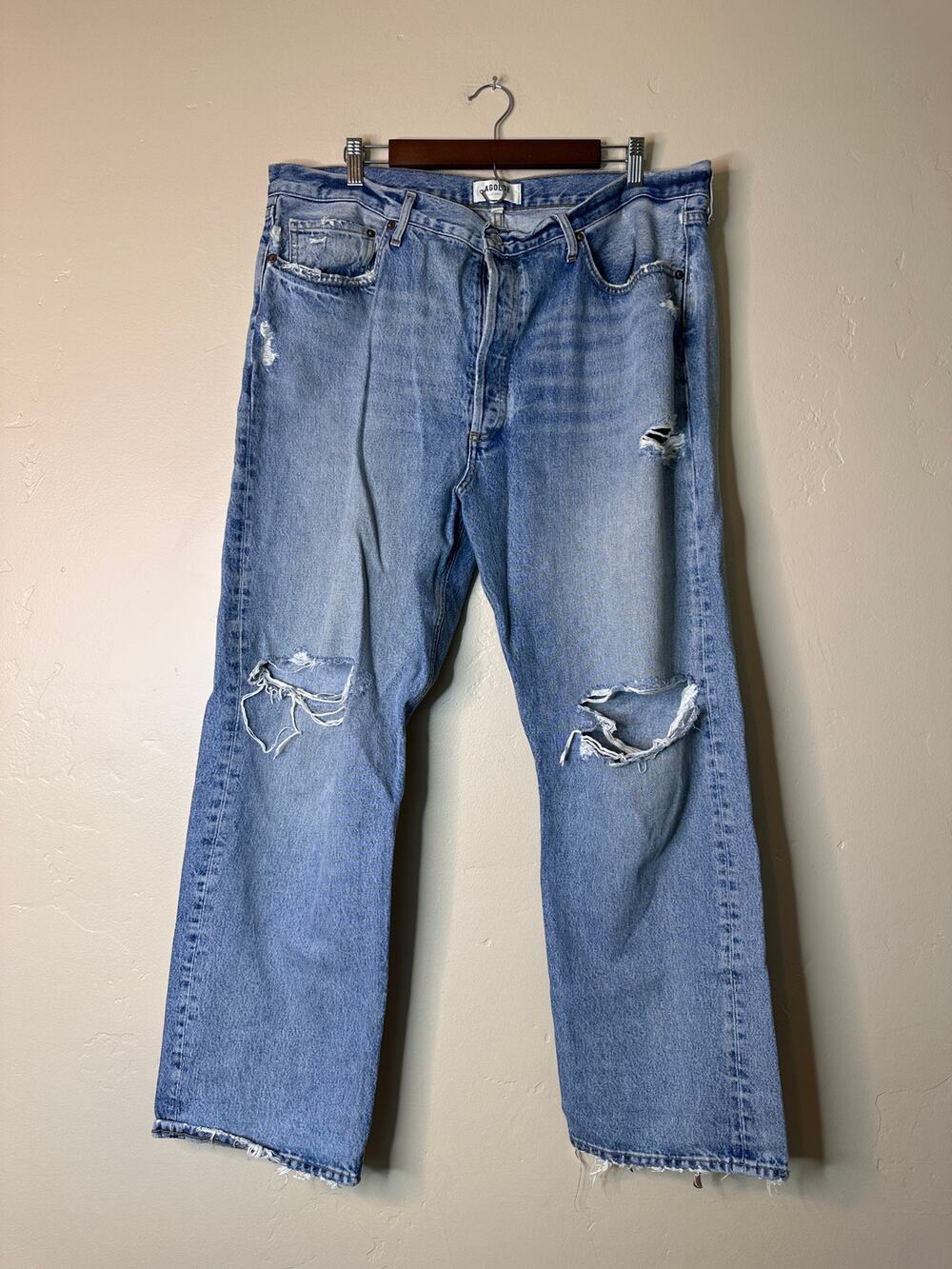 AGOLDE Straight 90's Jean Distressed Medium Wash 34